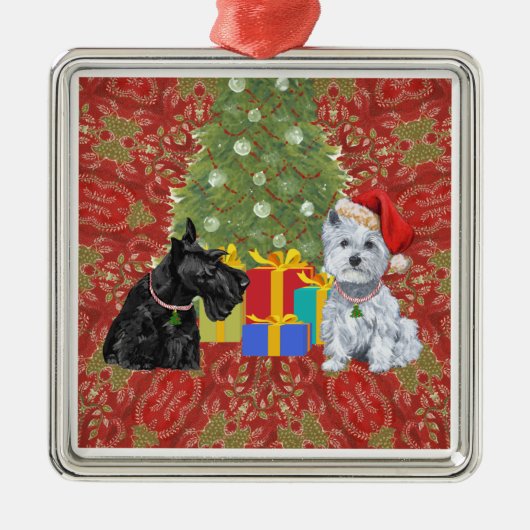 Ornement Métallique Scottie et Westie Ornament (Devant)