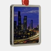 Ornement Métallique Seattle, Washington Skyline la nuit (Droite)