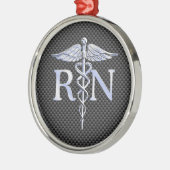 Ornement Métallique Serpents argentés de caducée de RN d'infirmier (Gauche)