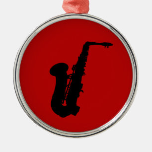 Ornement Métallique Silhouette saxophone