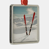 Ornement Métallique Skis rouges (Droite)