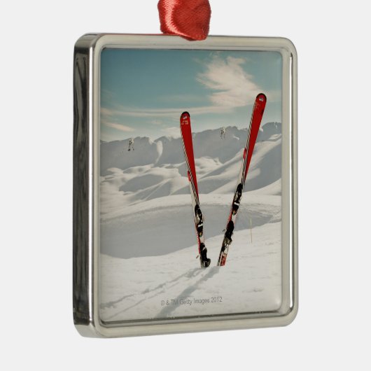 Ornement Métallique Skis rouges (Droite)