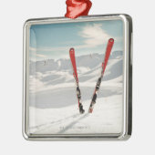 Ornement Métallique Skis rouges (Gauche)