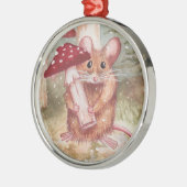 Ornement Métallique Souris et champignon de vacances (Gauche)