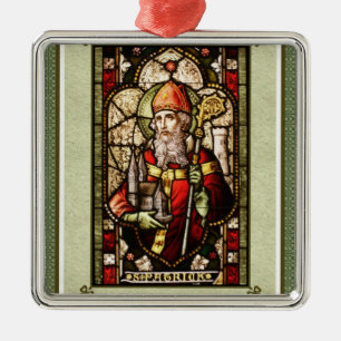 Ornement Métallique St. Patrick Digital Art Square Silver Ornament