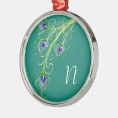 Ornement Métallique Style Art Déco Nouveau Peacock Feathryl (Gauche)