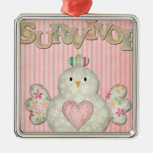 Ornement Métallique survivant chick rose