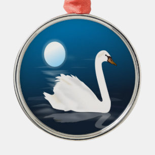 ORNEMENT MÉTALLIQUE SWAN BLANC
