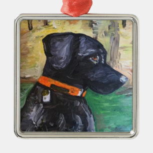 Ornement Métallique Sweet Black Lab Ornament par Willowcatdesigns