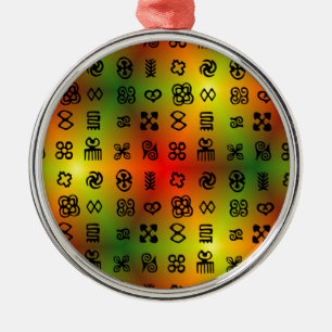 Ornement Métallique Symboles Adinkra Aux Couleurs Africaines