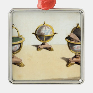 Ornement Métallique Tableau d'écriture de globe de Cabinett de Pitt