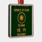 Ornement Métallique Taiwan Passport (Droite)