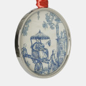 Ornement Métallique Toile en bleu et blanc (Droite)