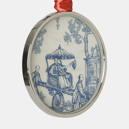 Ornement Métallique Toile en bleu et blanc (Droite)