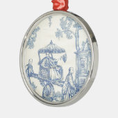 Ornement Métallique Toile en bleu et blanc (Gauche)