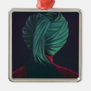 Ornement Métallique Turban vert
