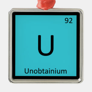 Ornement Métallique U - Symbole de tableau périodique de la chimie de