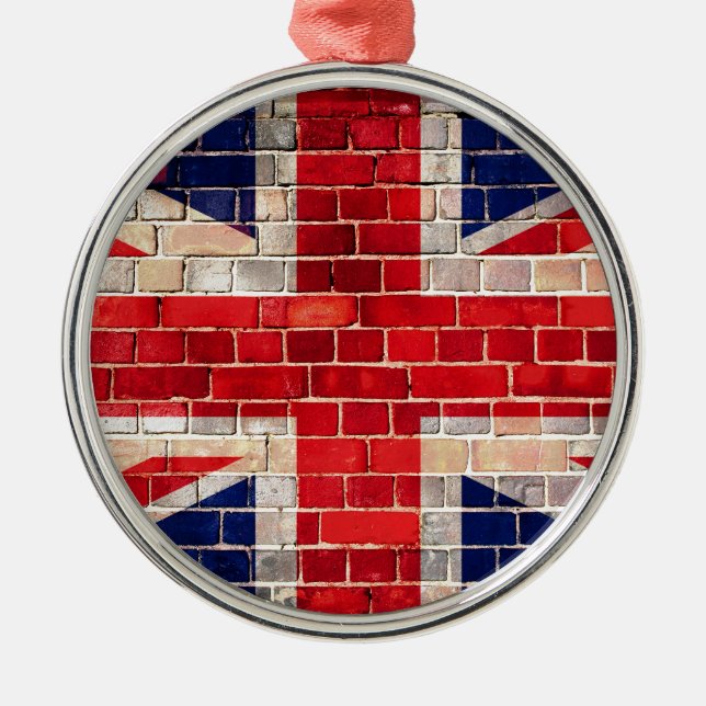 Ornement Métallique UK flag on a brick wall (Devant)