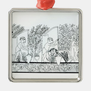 Ornement Métallique Un jardin égyptien antique (gravure) (photo de
