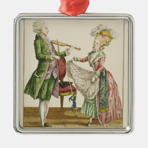 Ornement Métallique Un monsieur jouant le violon tandis qu'une dame