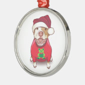 Ornement Métallique Un pitbull dans une pièce en t d'ours (Gauche)