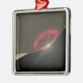 Ornement Métallique Une aurore rouge cerise (Gauche)