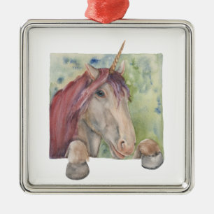 Ornement Métallique Unicorne