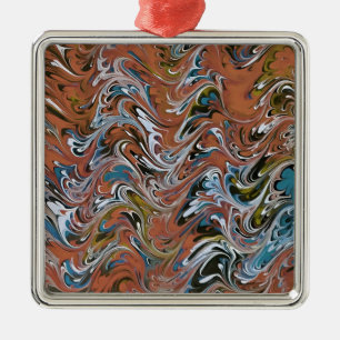 Ornement Métallique Vagues en rouge et bleu acrylique pour l'art Abstr