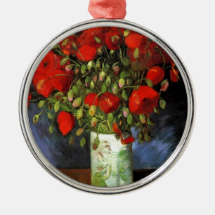 Ornement Métallique Van Gogh Peinture Vintage Fleurs Vase Fleuris