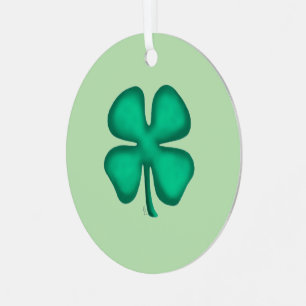Ornement métallique vert Trèfle irlandais Lucky 4 