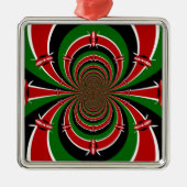 Ornement Métallique Vibrant Kenya Vision : Drapeau kényan en miroir (Devant)