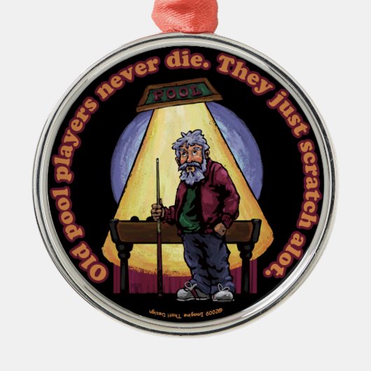 Ornement Métallique Vieux joueurs de piscine (Devant)