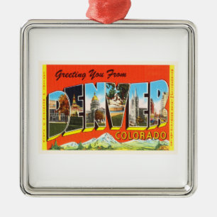 Ornement Métallique Vieux souvenir de Vintage voyage de Denver le