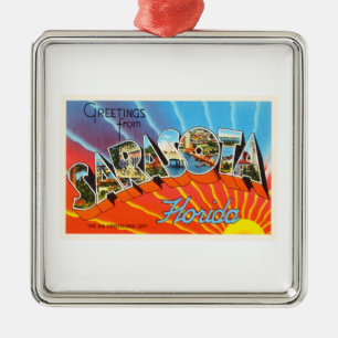 Ornement Métallique Vieux souvenir de Vintage voyage de Sarasota la