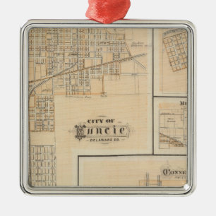 Ornement Métallique Ville de Muncie, Delaware Co avec Yorktown