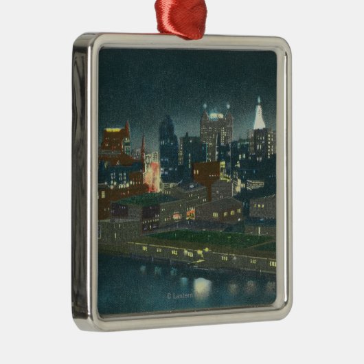 Ornement Métallique Vue d'horizon de Buffalo la nuit (Droite)