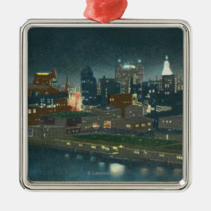 Ornement Métallique Vue d'horizon de Buffalo la nuit