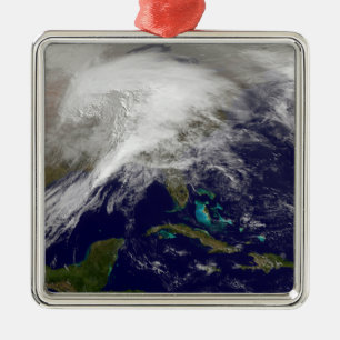 Ornement Métallique Vue satellite d'une tempête massive d'hiver