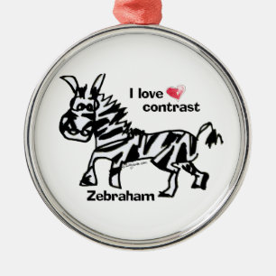 Ornement Métallique Zebraham - J'aime le contraste
