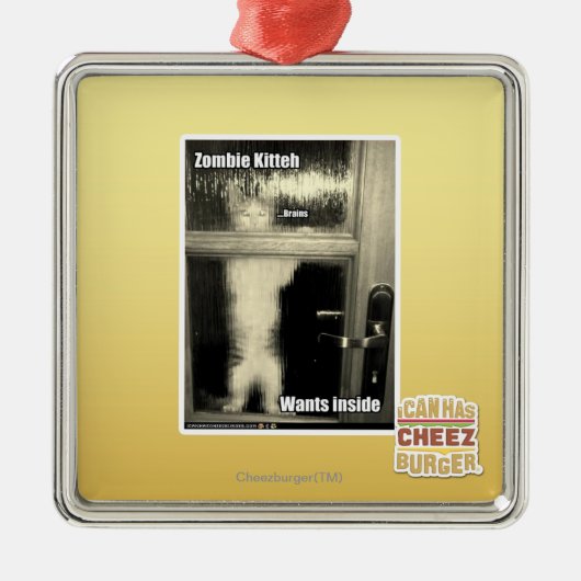 Ornement Métallique Zombi Kitteh (Devant)