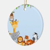 Ornement mignon bleu d'animal de bébé de jungle (Gauche)