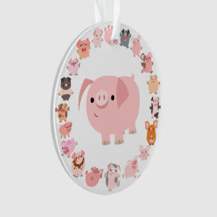 Ornement mignon d'acrylique de mandala de porc de