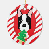 Ornement mignon de chien de Boston Terrier (Gauche)