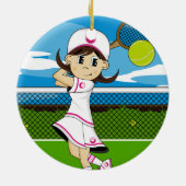 Ornement mignon de fille de tennis (Dos)