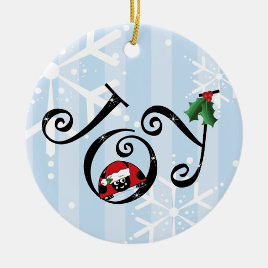 Ornement mignon de joie de coccinelle (Devant)