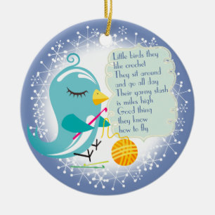 Ornement mignon de Noël de poème de crochet de fil