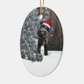 Ornement mignon de Noël de Schnauzer miniature (Gauche)