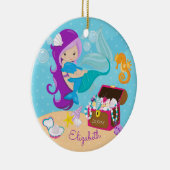 Ornement mignon de Noël de sirène et de dauphin (Droite)