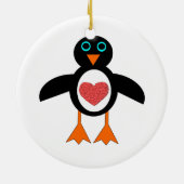 Ornement mignon de pingouin de coeur (Dos)