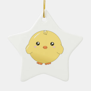 Ornement mignon de poussin de jaune de kawaii
